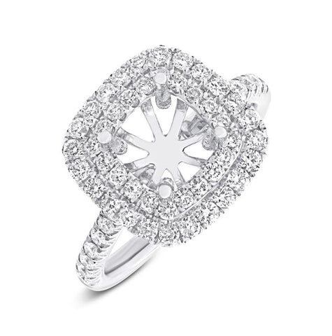 0.83 Ctw 14k White Gold Diamond Semi-mount Ring