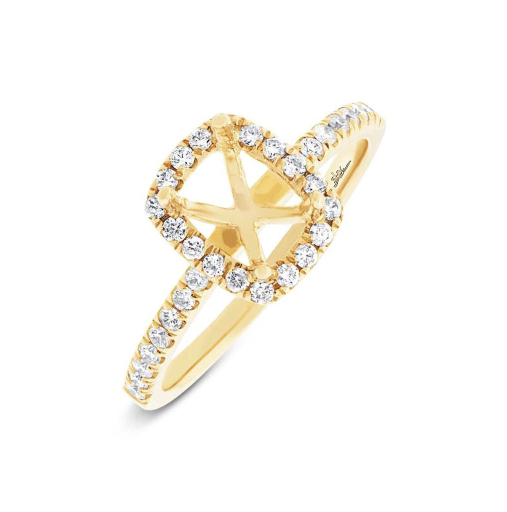 0.35 Ctw 14k Yellow Gold Diamond Semi-mount Ring