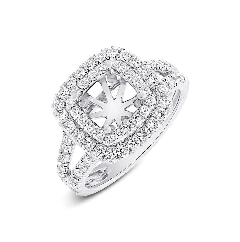 1.04 Ctw 14k White Gold Diamond Semi-mount Ring