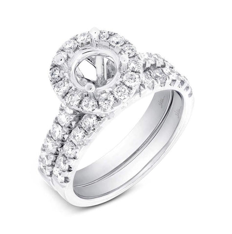 1.29 Ctw 14k White Gold Diamond Semi-mount Ring 2-pc