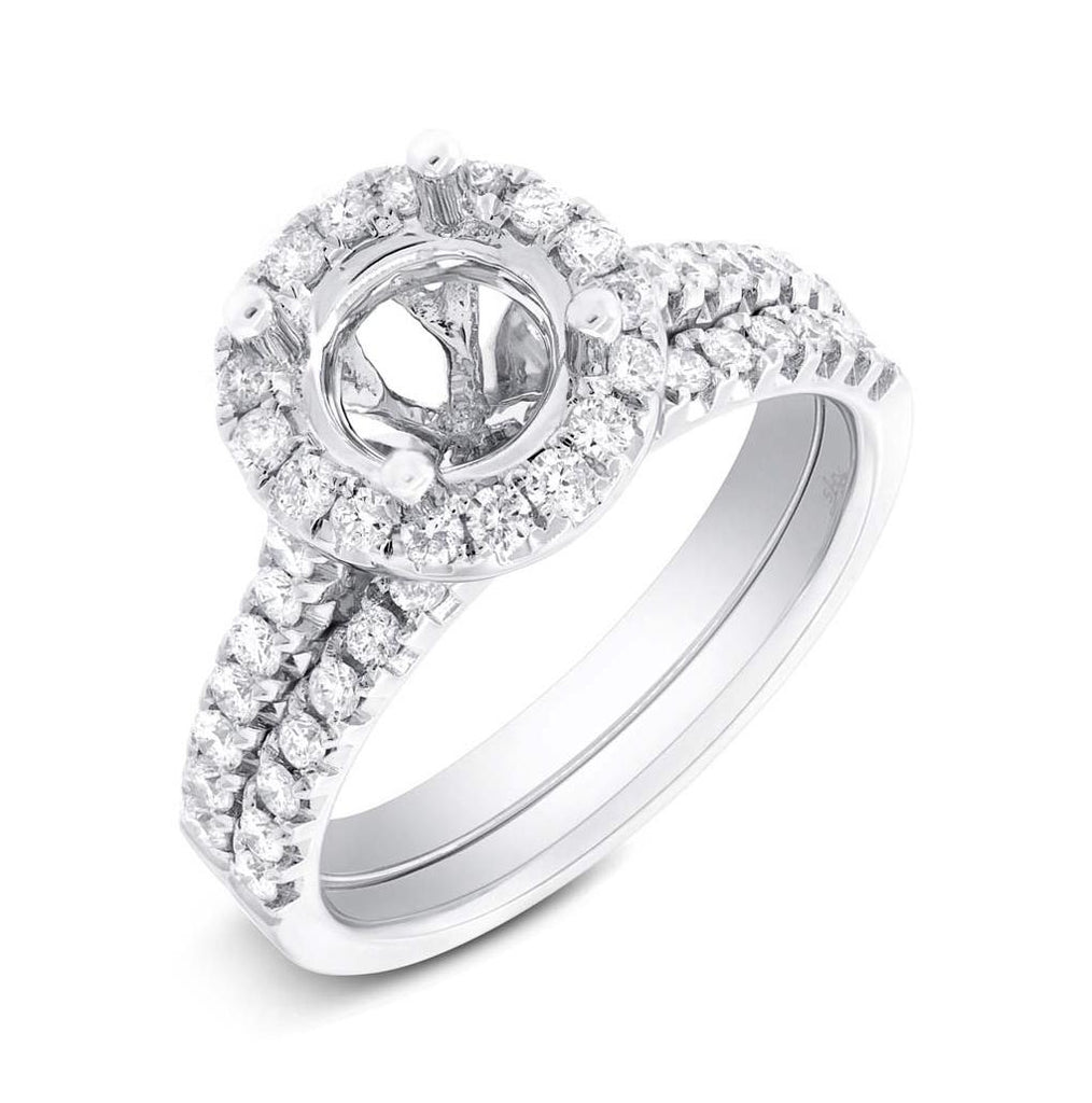 0.68 Ctw 14k White Gold Diamond Semi-mount Ring 2-pc