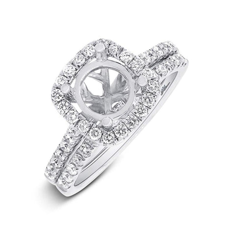 0.68 Ctw 14k White Gold Diamond Semi-mount Ring 2-pc