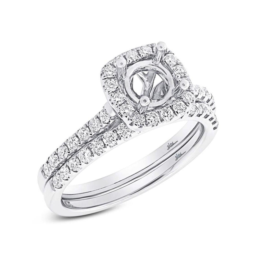 0.63 Ctw 14k White Gold Diamond Semi-mount Ring 2-pc