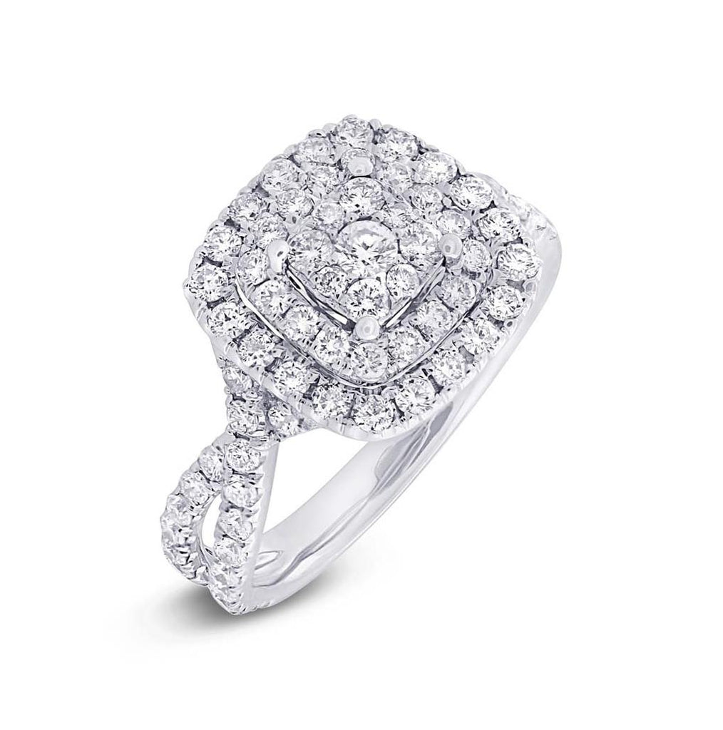 1.37 Ctw 14k White Gold Diamond Womens Ring