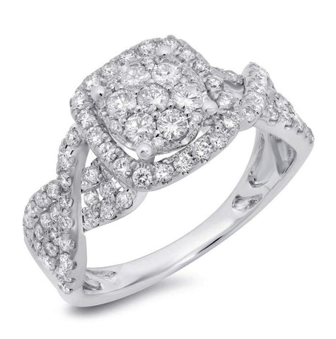 0.99 Ctw 14k White Gold Diamond Womens Ring Size 8