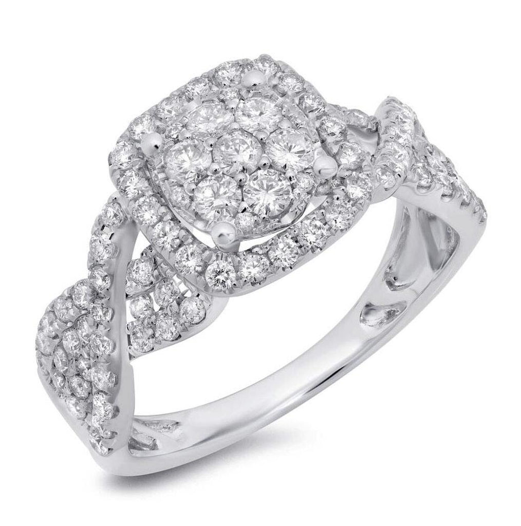 0.99 Ctw 14k White Gold Diamond Womens Ring