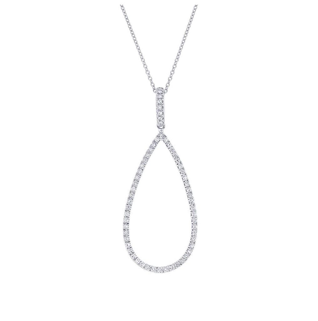 0.17 Ctw 14k White Gold Diamond Pendant Necklace With 18 Inch Chain