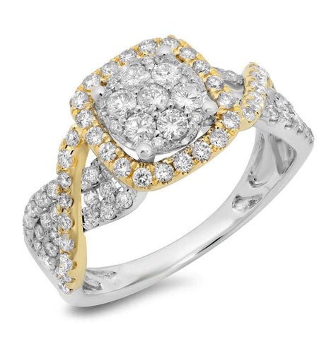 0.99 Ctw 14k Two-tone Gold Diamond Womens Ring