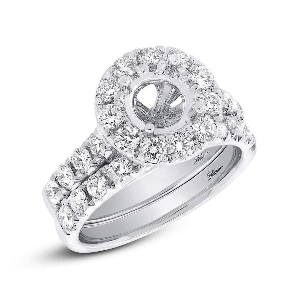 1.50 Ctw 14k White Gold Diamond Semi-mount Ring 2-pc