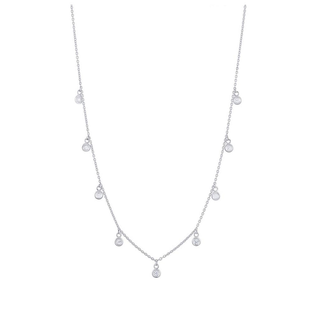 0.22 Ctw 14k White Gold Diamond Necklace