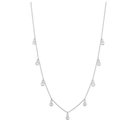 0.22 Ctw 14k White Gold Diamond Necklace