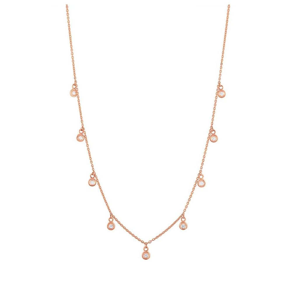 0.22 Ctw 14k Rose Gold Diamond Necklace