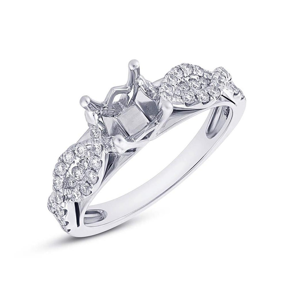 0.33 Ctw 14k White Gold Diamond Semi-mount Ring