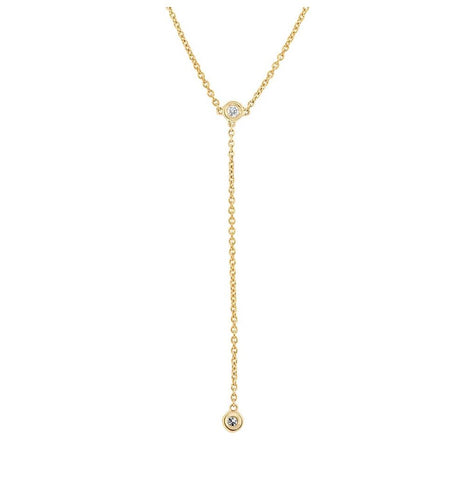 0.06 Ctw 14k Yellow Gold Diamond Necklace