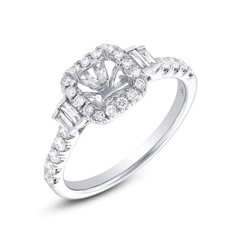 0.51 Ctw 14k White Gold Diamond Semi-mount Ring