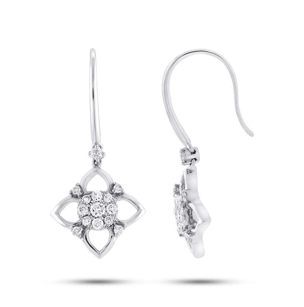 0.34 Ctw 14k White Gold Diamond Earring