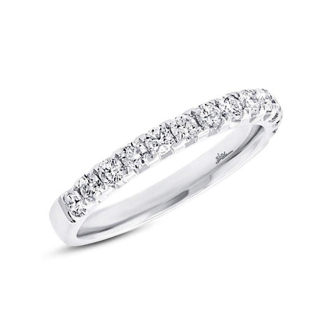 0.50 Ctw 18k White Gold Diamond Womens Band Size 5.25