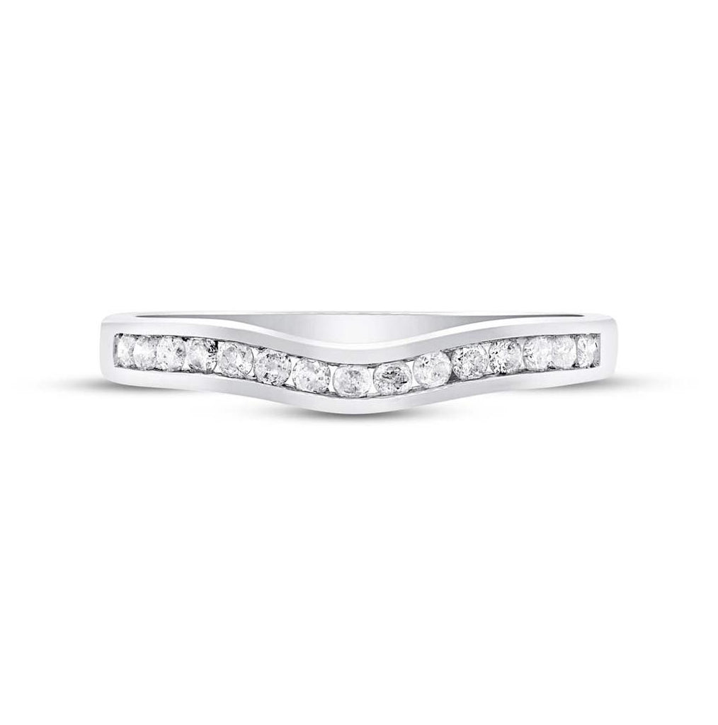 0.25 Ctw 14k White Gold Diamond Shadow Band