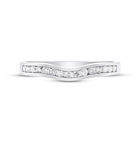 0.25 Ctw 14k White Gold Diamond Shadow Band