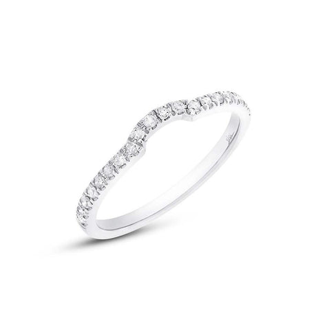 0.19 Ctw 14k White Gold Diamond Shadow Band Size 5.25