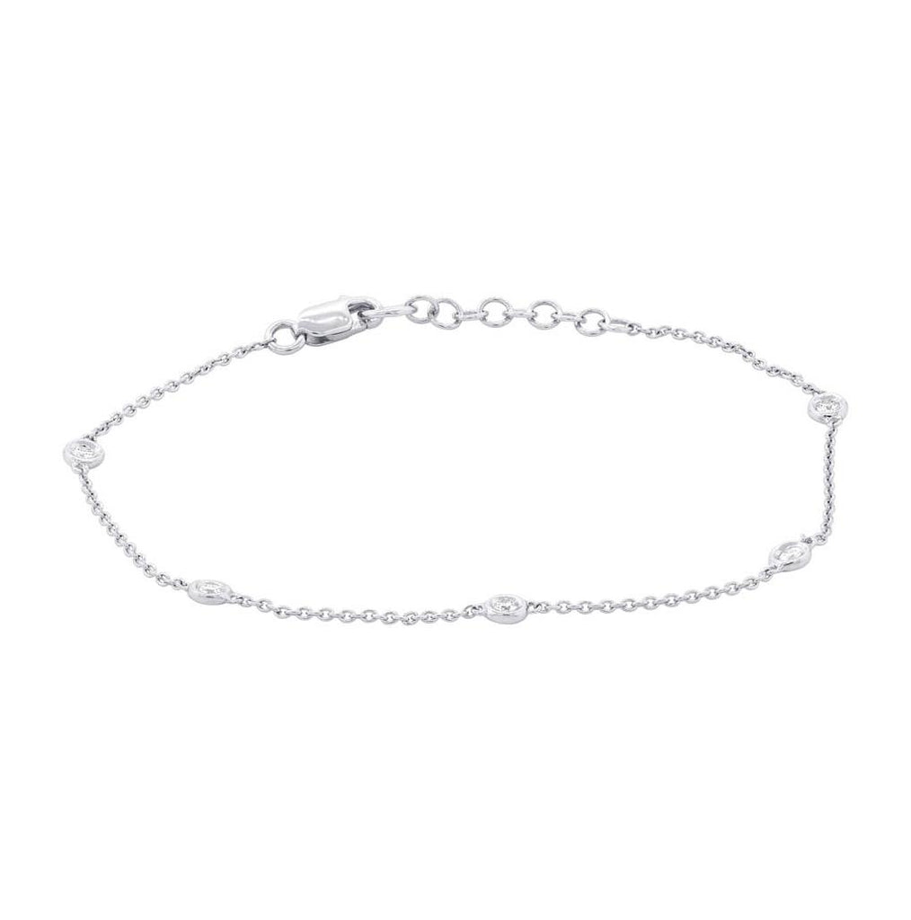 0.13 Ctw 14k White Gold 6-7" Diamonds By The Yard Bracelet