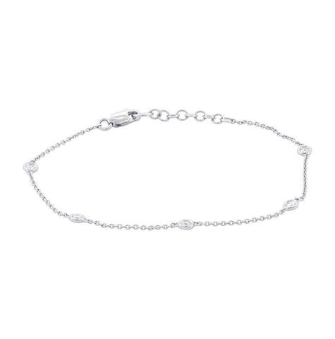 0.13 Ctw 14k White Gold 6-7" Diamonds By The Yard Bracelet