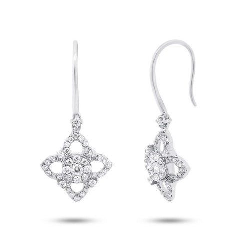 0.64 Ctw 14k White Gold Diamond Earring