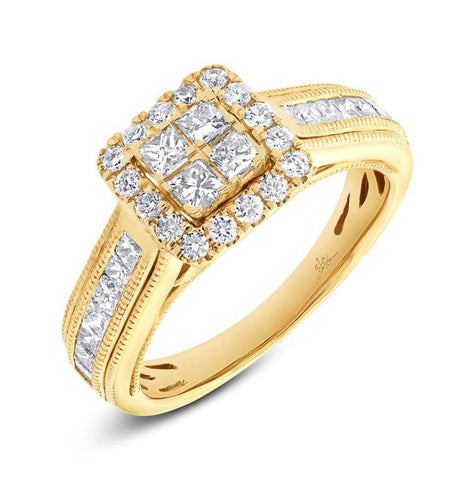 1.03 Ctw 14k Yellow Gold Diamond Invisible Womens Ring