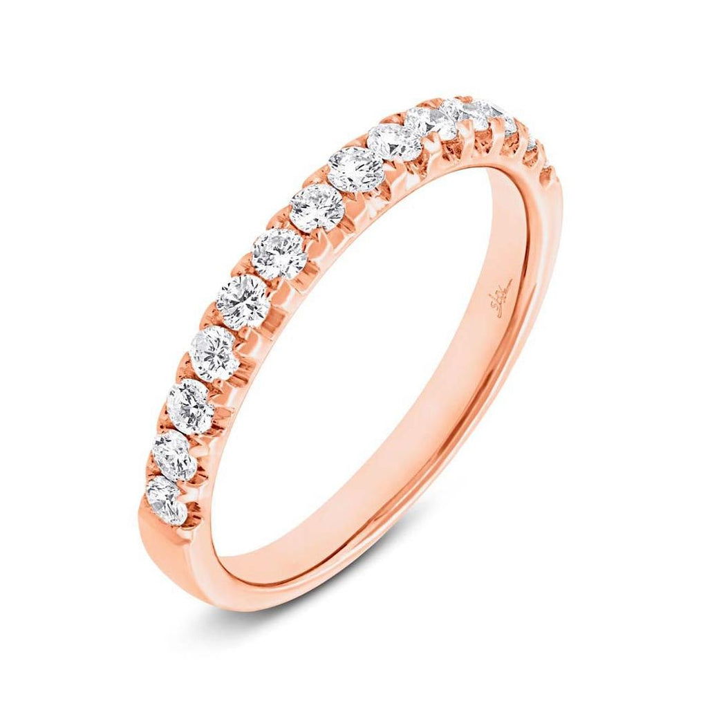 0.50 Ctw 14k Rose Gold Diamond Womens Band Size 8.5