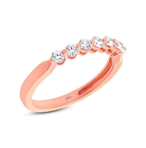 0.35 Ctw 14k Rose Gold Diamond Womens Band Size 4.75