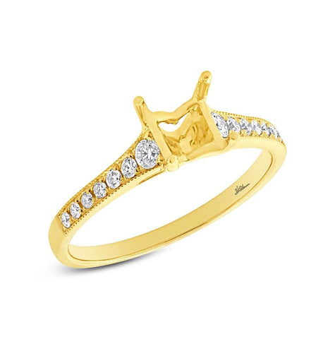 0.24 Ctw 14k Yellow Gold Diamond Semi-mount Ring