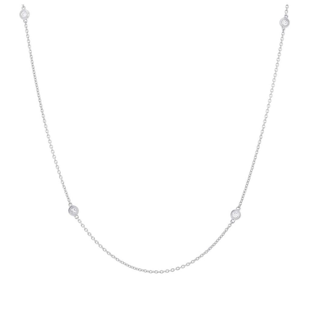 0.47 Ctw 14k White Gold 51" Diamonds By The Yard Chain