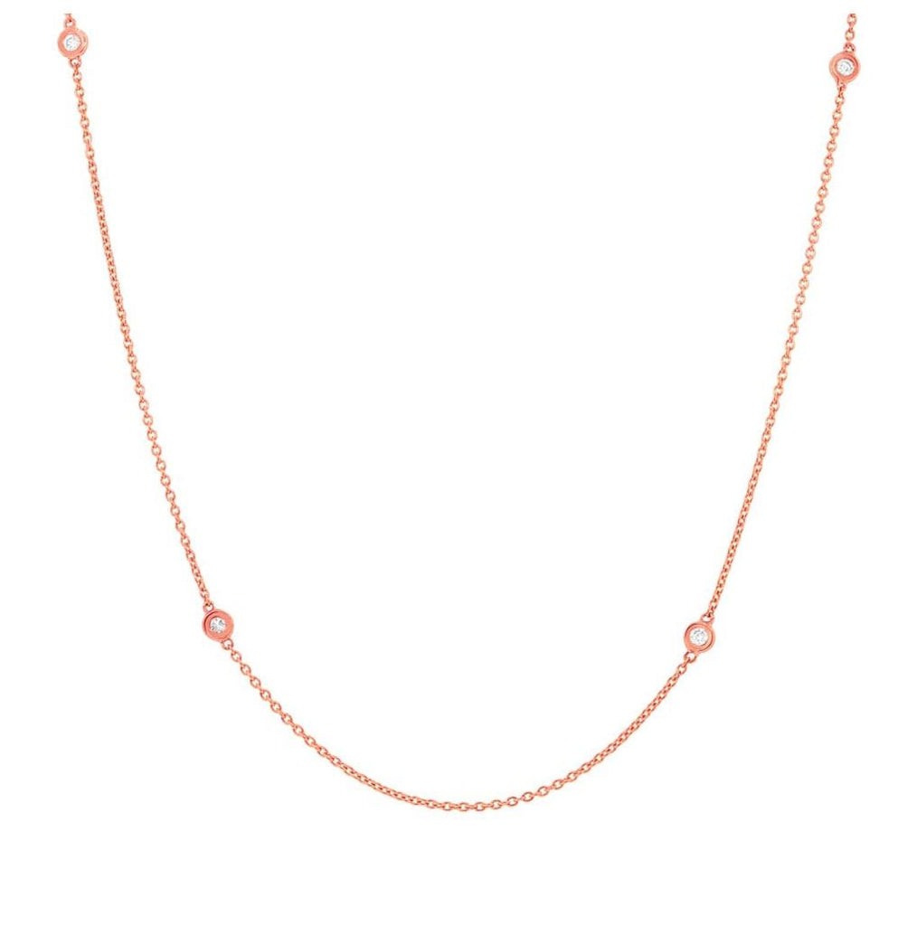 0.47 Ctw 14k Rose Gold 51" Diamonds By The Yard Chain