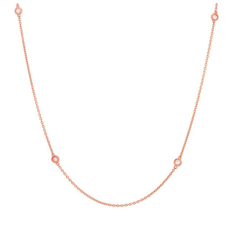 0.47 Ctw 14k Rose Gold 51" Diamonds By The Yard Chain