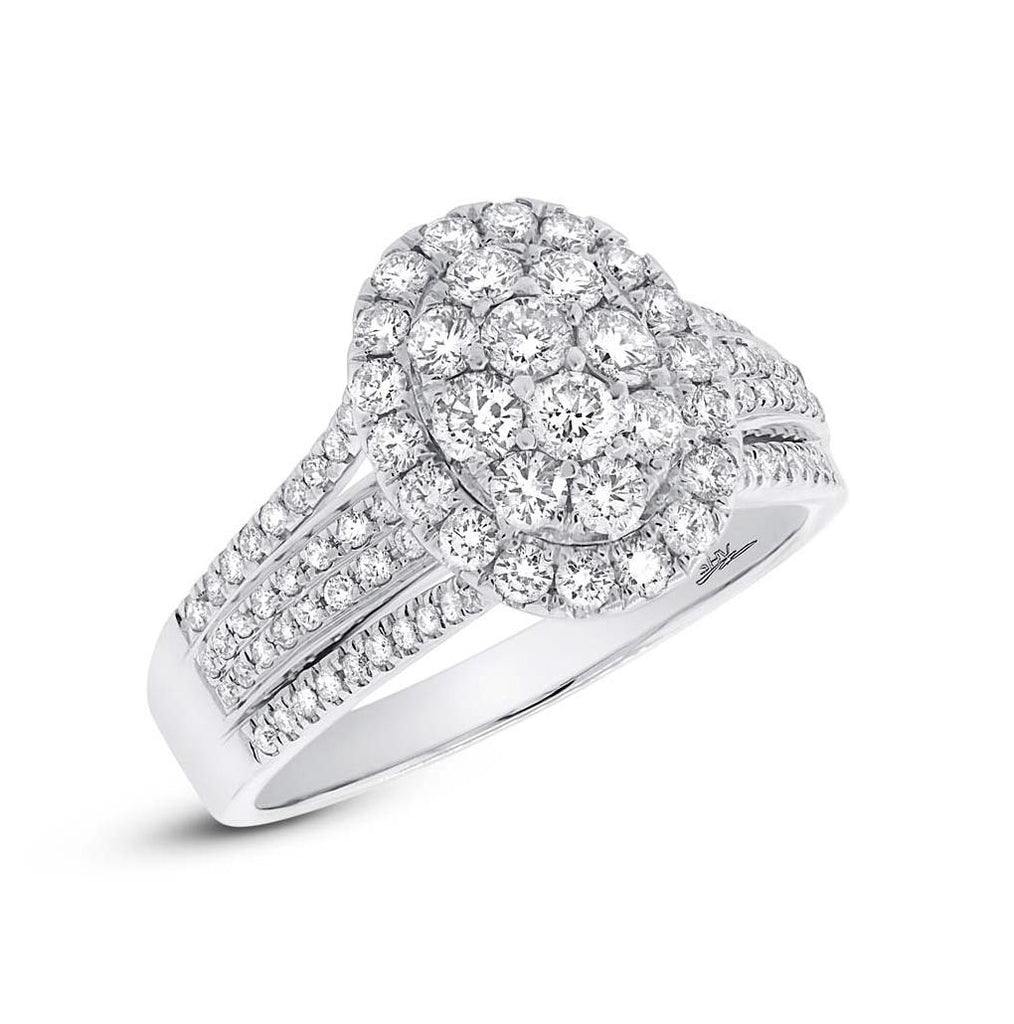 1.23 Ctw 14k White Gold Diamond Womens Ring Size 6.5