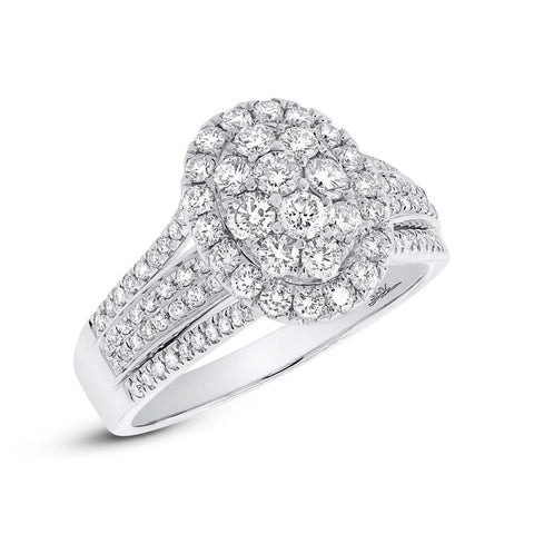 1.23 Ctw 14k White Gold Diamond Womens Ring Size 8