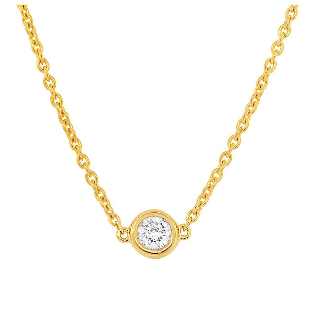 0.10 Ctw 14k Yellow Gold 16" Diamond Necklace