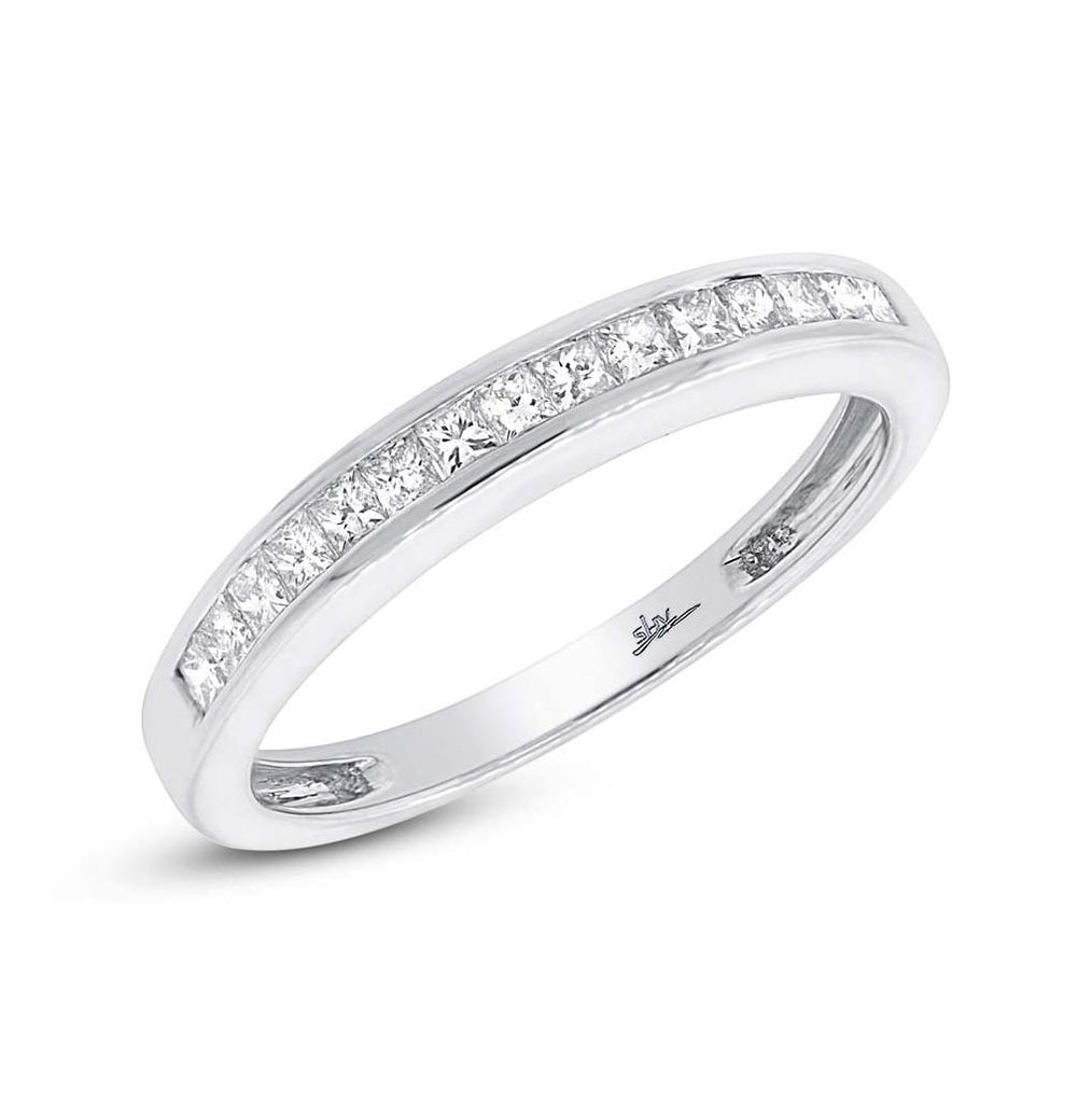 0.33 Ctw 14k White Gold Diamond Princess Cut Womens Band