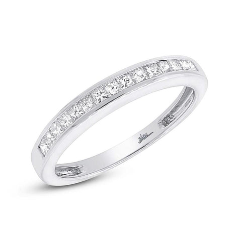 0.33 Ctw 14k White Gold Diamond Princess Cut Womens Band