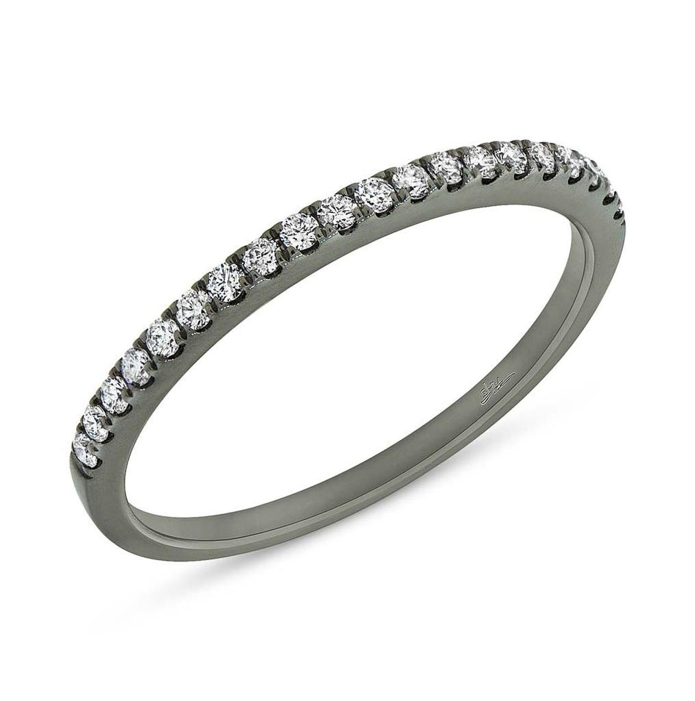 0.20 Ctw 14k Black Rhodium Diamond Womens Band