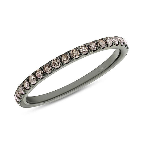 0.43 Ctw 14k Black Rhodium Gold Champagne Diamond Womens Band Size 8