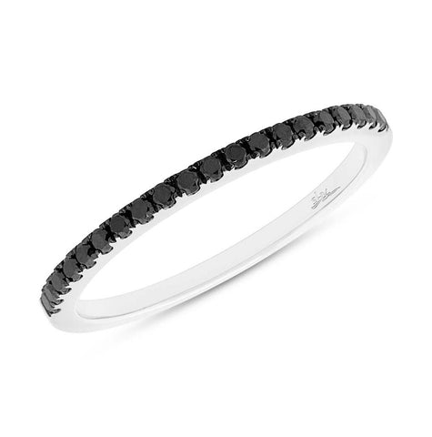 0.20 Ctw 14k White Gold Black Diamond Womens Band