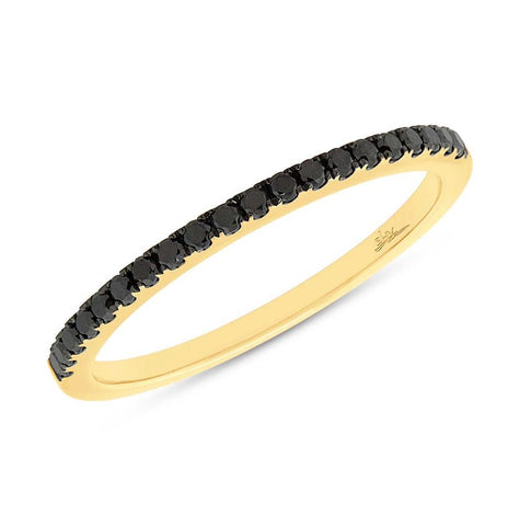 0.20 Ctw 14k Yellow Gold Black Diamond Womens Band