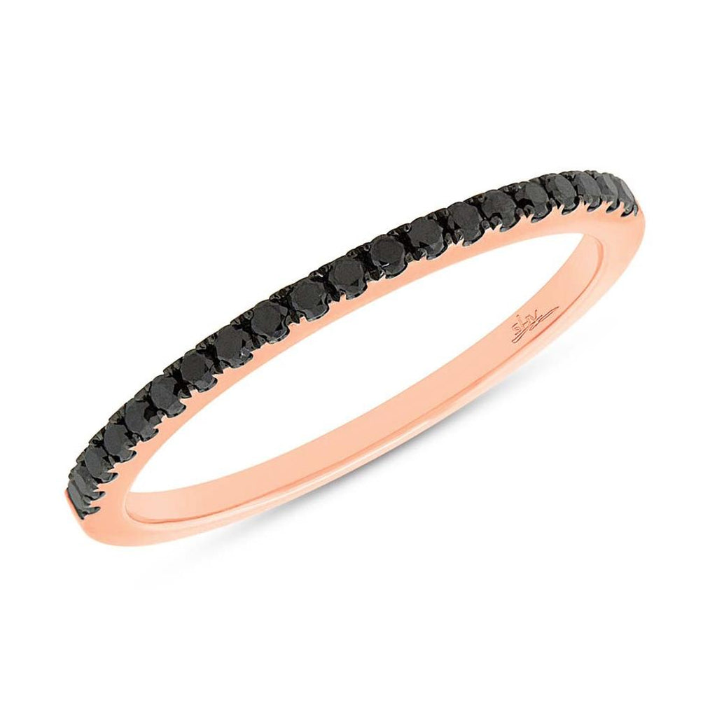 0.20 Ctw 14k Rose Gold Black Diamond Womens Band