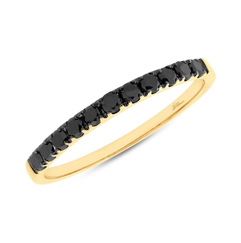 0.27 Ctw 14k Yellow Gold Black Diamond Womens Band