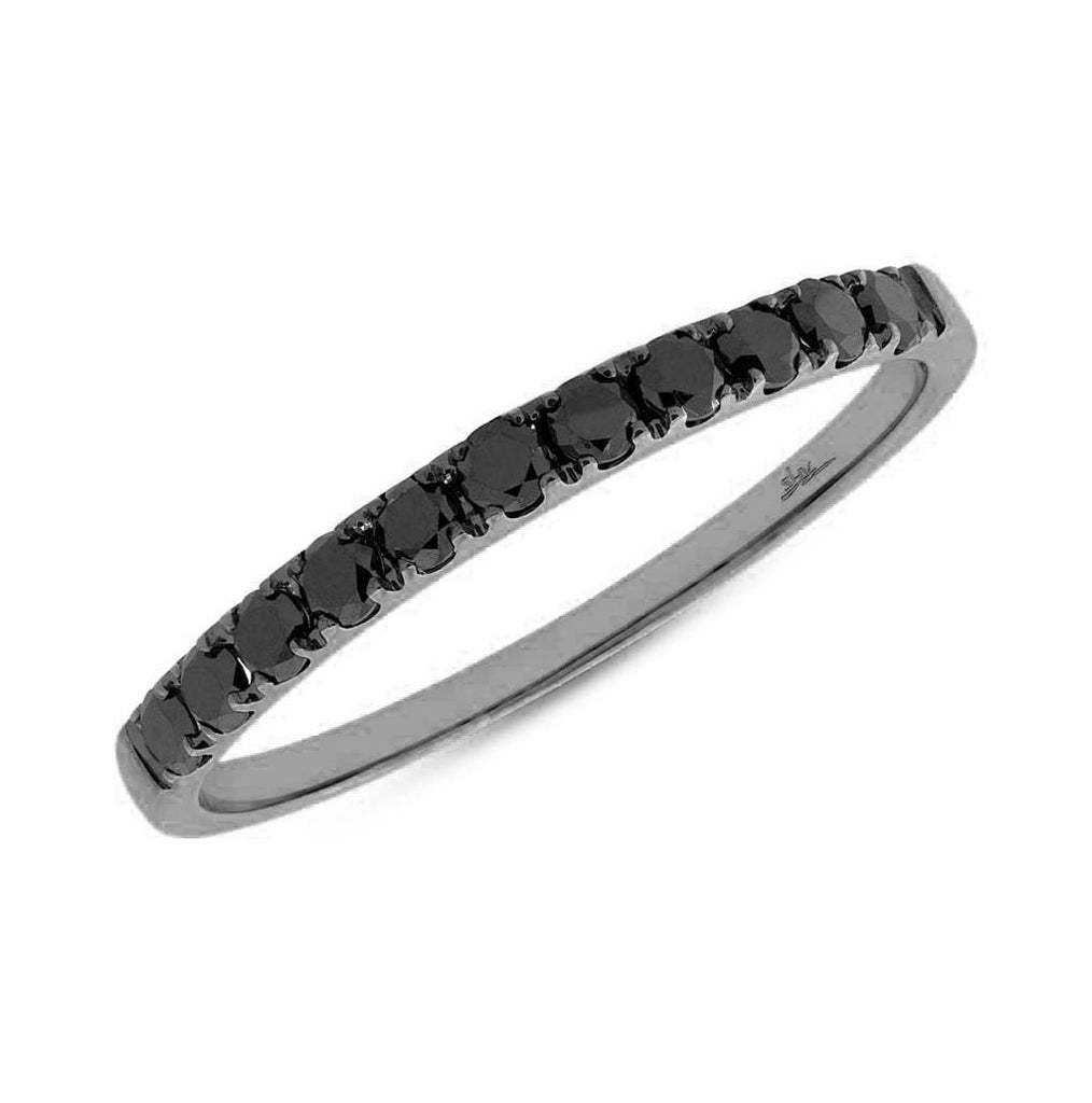 0.27 Ctw 14k Black Rhodium Gold Black Diamond Womens Band