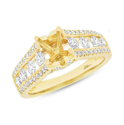 1.20 Ctw 14k Yellow Gold Diamond Semi-mount Ring