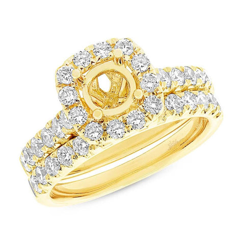 1.25 Ctw 14k Yellow Gold Diamond Semi-mount Ring 2-pc For 0.75 Ctw Center