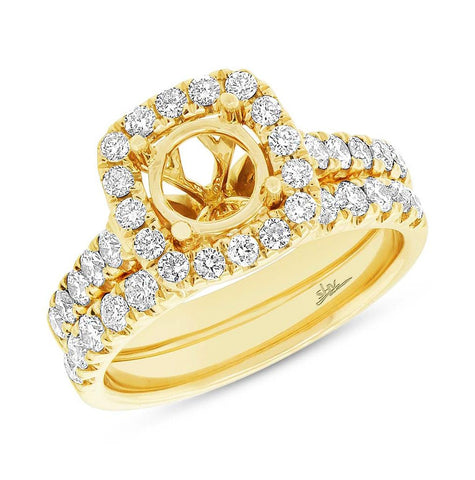 1.25 Ctw 14k Yellow Gold Diamond Semi-mount Ring 2-pc For 1.00 Ctw Center