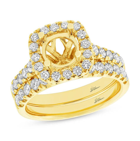 1.25 Ctw 14k Yellow Gold Diamond Semi-mount Ring 2-pc